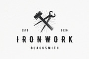 Blacksmith Tools Logo Template, a Branding & Logo Template by vectorwithin (Thumbnail 1 of 3)
