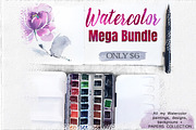 Watercolor Mega Bundle, an Illustration by Li Zamperini (Thumbnail 1 of 43)