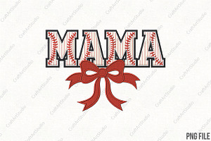 Faux Yarn Baseball Mama Coquette PNG, an Illustration by CraftArtStudio