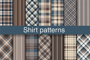 35 Shirt Plaid Patterns EPS JPG