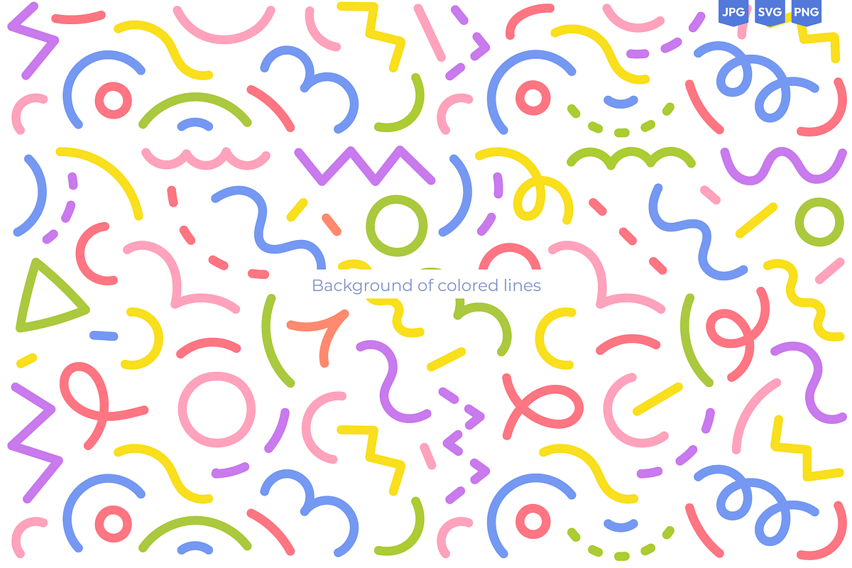 Colorful Line Doodles, Vector Set, a Decorative Illustration by Ilia Design (Photo 2 of 6)