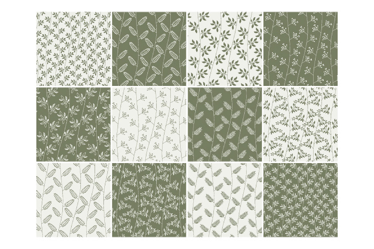 12 boho leaves patterns, leaf, a Pattern Graphic by Bloom21Art (Photo 3 of 3)