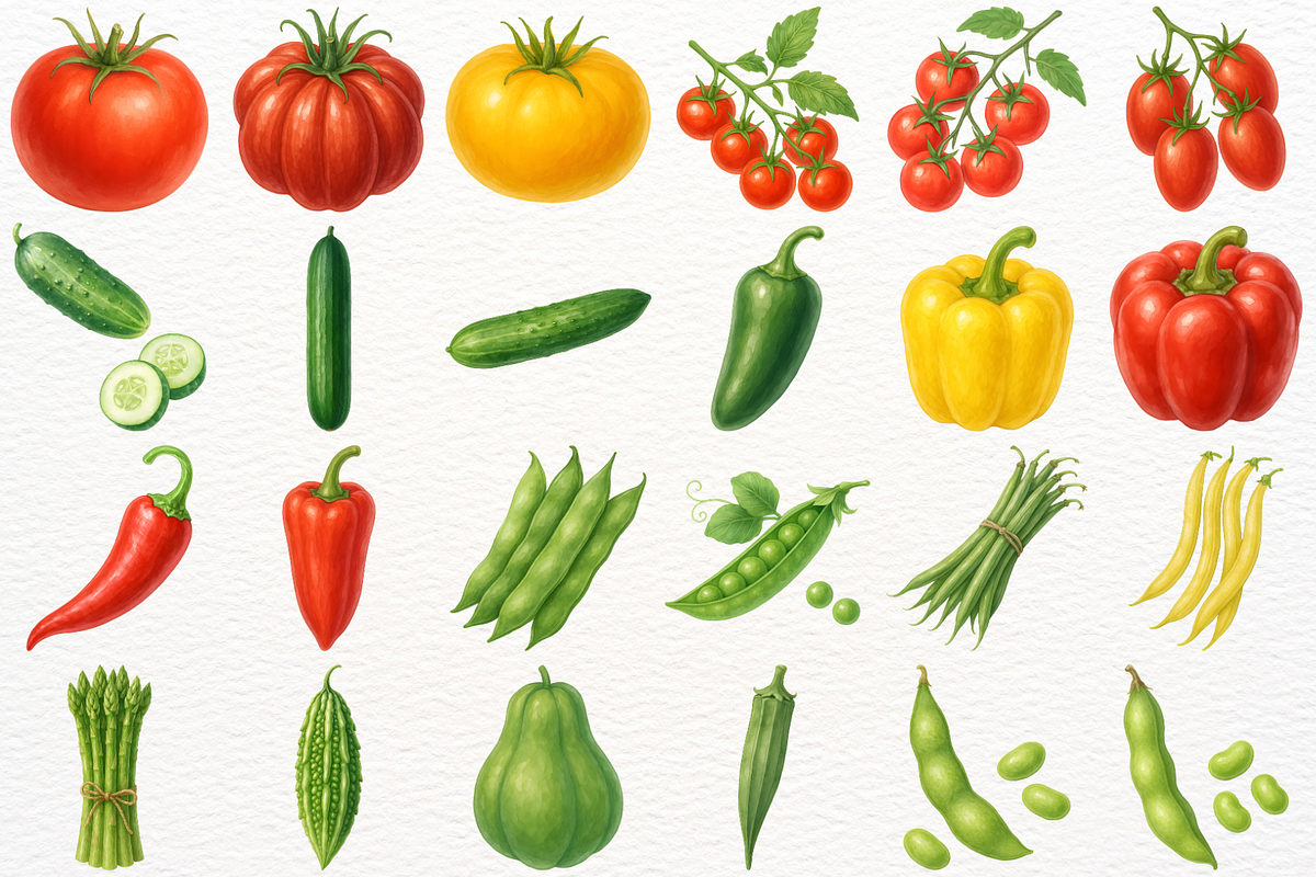 Vegetables Clipart Farm Kitchen PNG, a Food Illustration by SugarCloudStudioArt (Photo 2 of 7)