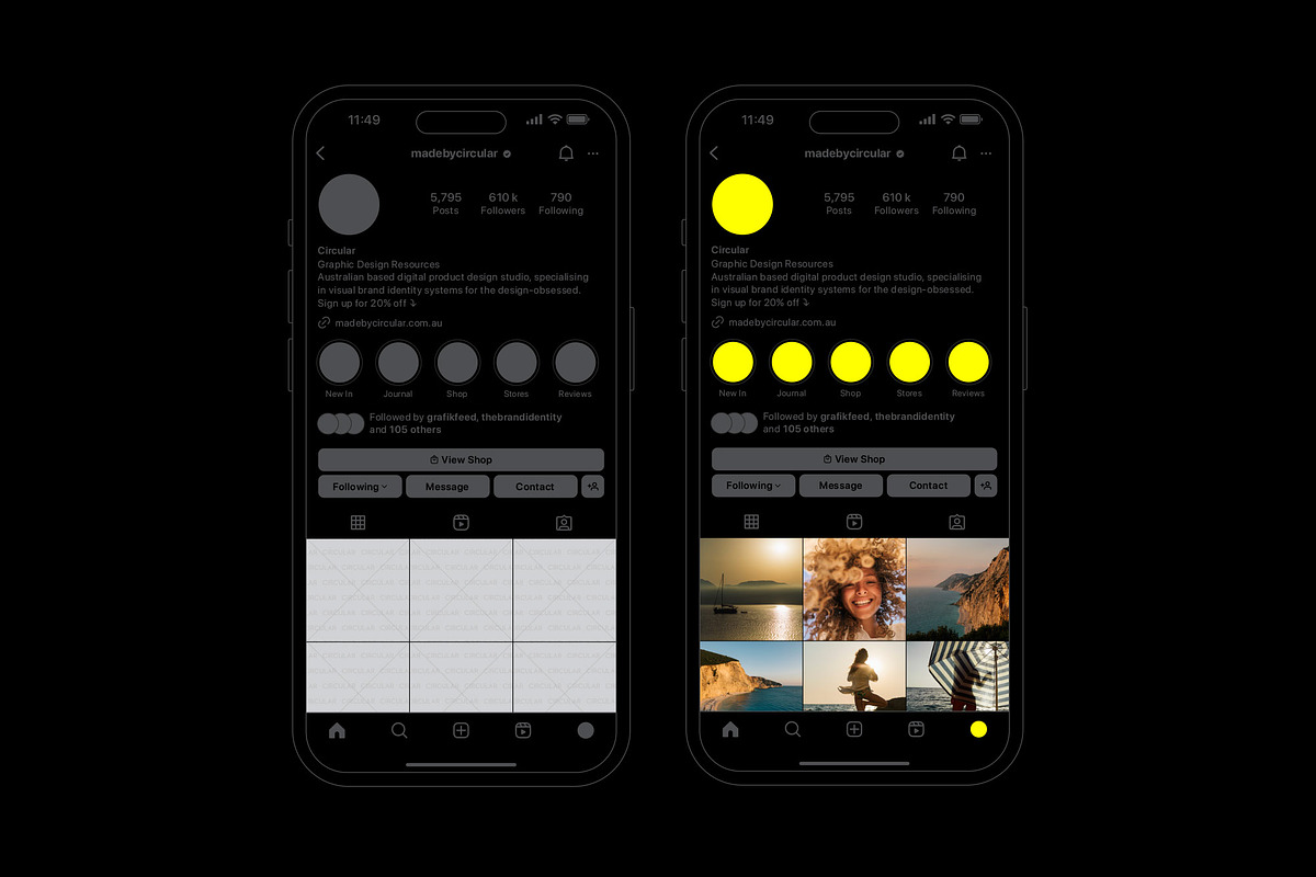 FRAMES / Instagram Vector Mockup Kit, a Social Media Template by Circular (Photo 13 of 20)