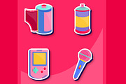 90s Retro Sticker Set, a Templates & Theme by studiogstock (Thumbnail 2 of 4)