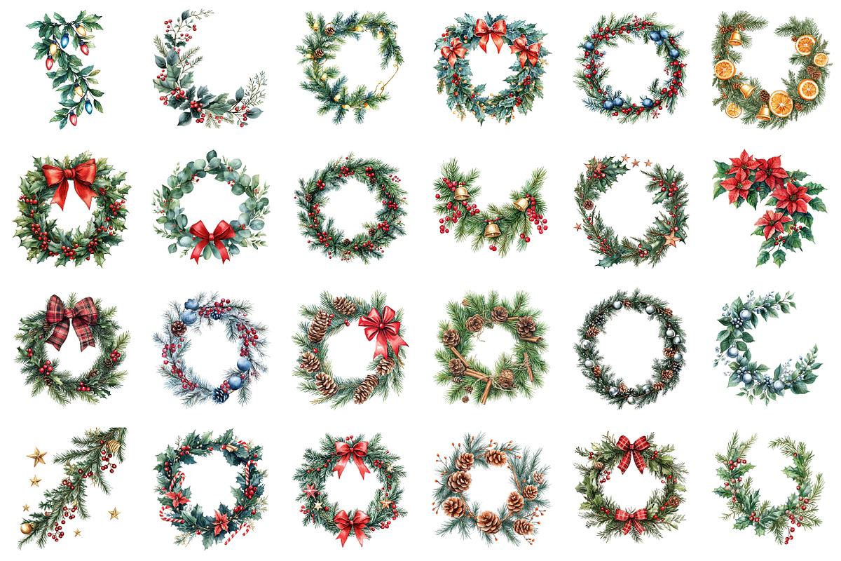 Christmas Garlands Sublimation PNG, an Illustration by SinaCreation (Photo 2 of 5)