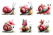 Whimsical Summer Snail Clipart, an Illustration by Dream Creation (Thumbnail 5 of 8)