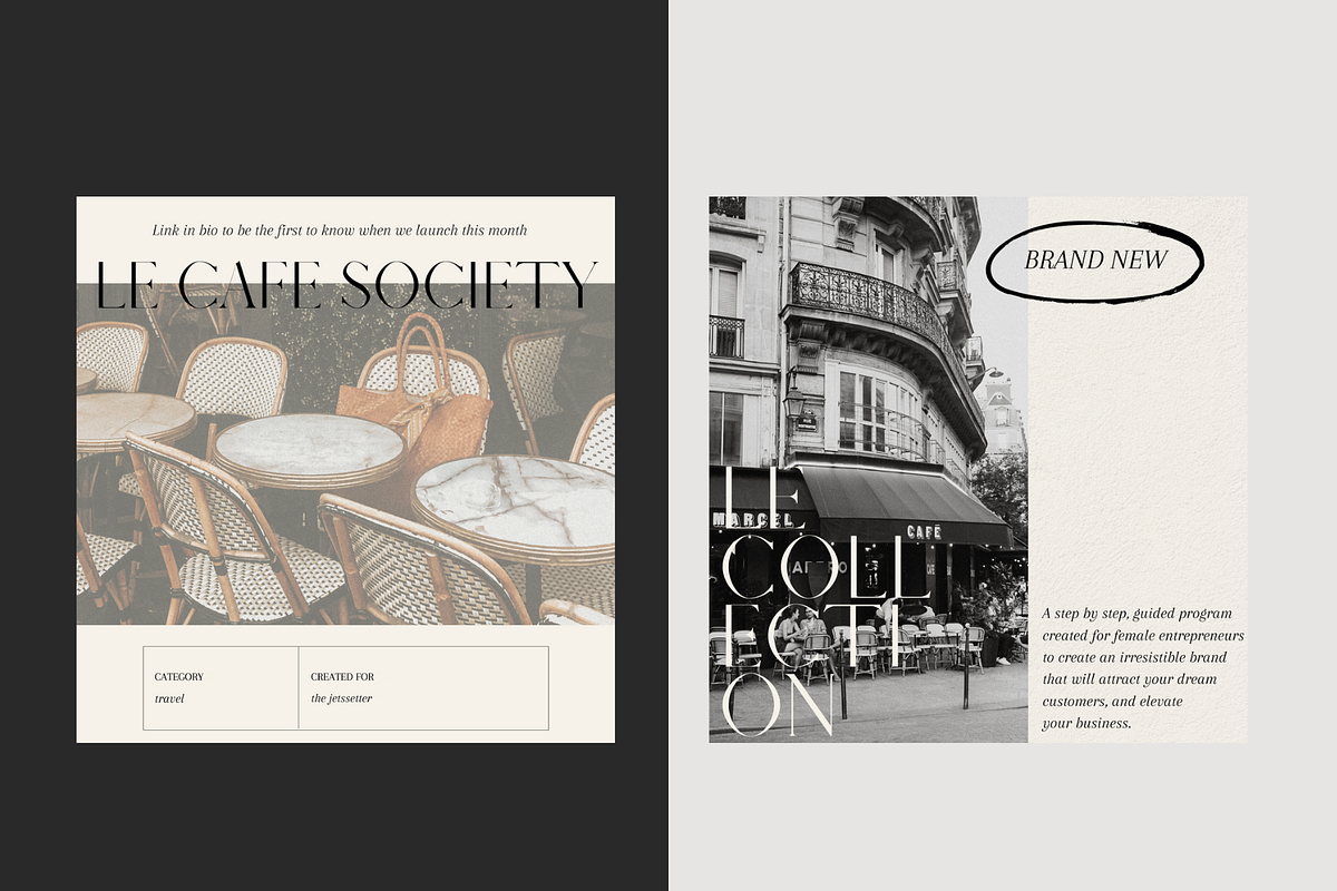 Cafe Society Social Media Templates, a Social Media Template by Le Maison Bohem (Photo 7 of 11)