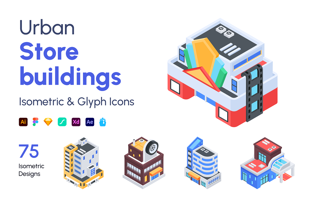 Urban Store Buildings Isometric Icon, a Duotone Icon by Vectors Market (Photo 1 of 10)