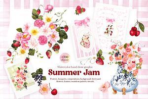 Summer Jam. Watercolor Graphic