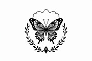 Butterfly Wreath Silhouette Bundle, an Illustration by hafijul (Thumbnail 6 of 7)