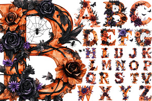 Halloween Alphabet Burnt Pumpkin