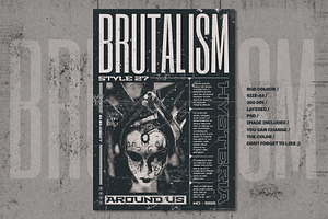 Stylish Brutalist Flyer Design, a Flyer Template by Black Cat Studio