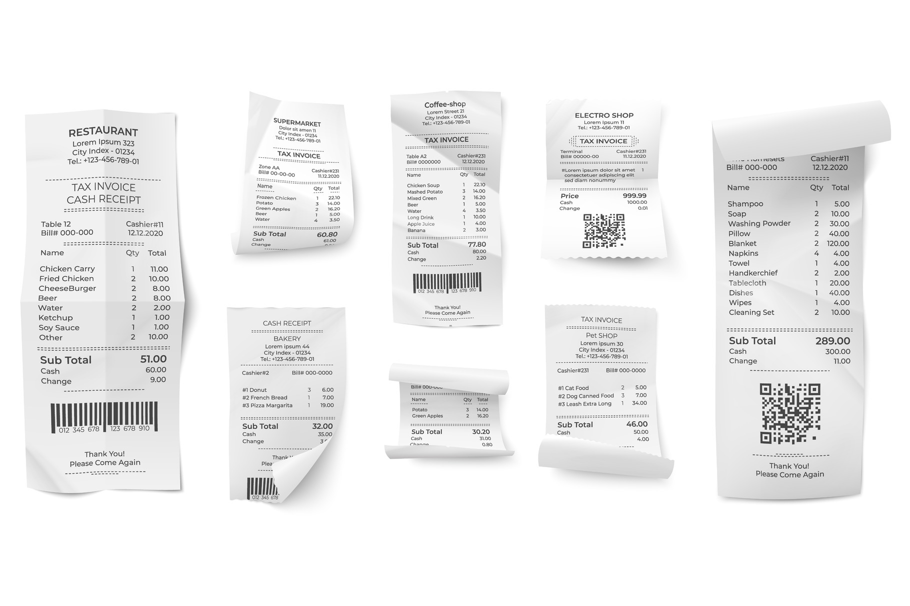 Receipts bill. Atm paper prints, a Graphic by Valerie Bodnar