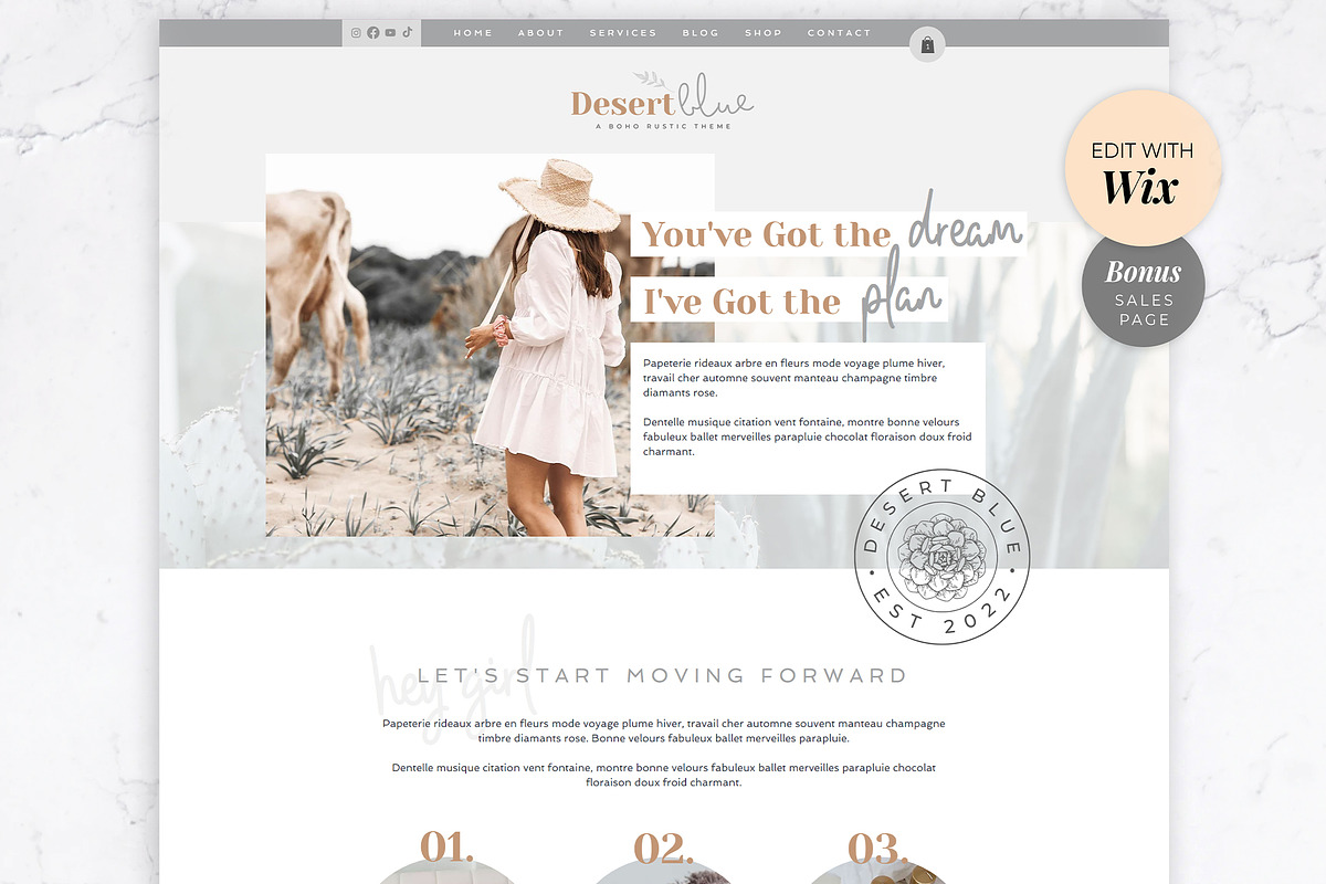 Wix Website Template | Desert Blue, a Wix Template by Thirty One Palms Studio (Photo 1 of 7)