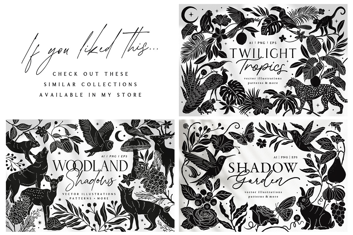 Birds & Blooms Vector Linocut Set, an Animal Illustration by rouxsupplyco (Photo 15 of 15)