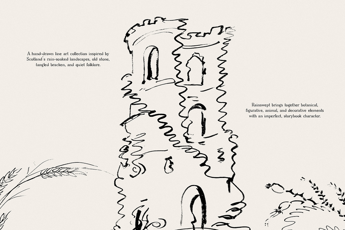 Rainswept Autumn Line Art Collection, an Object Illustration by Purple (Photo 9 of 15)