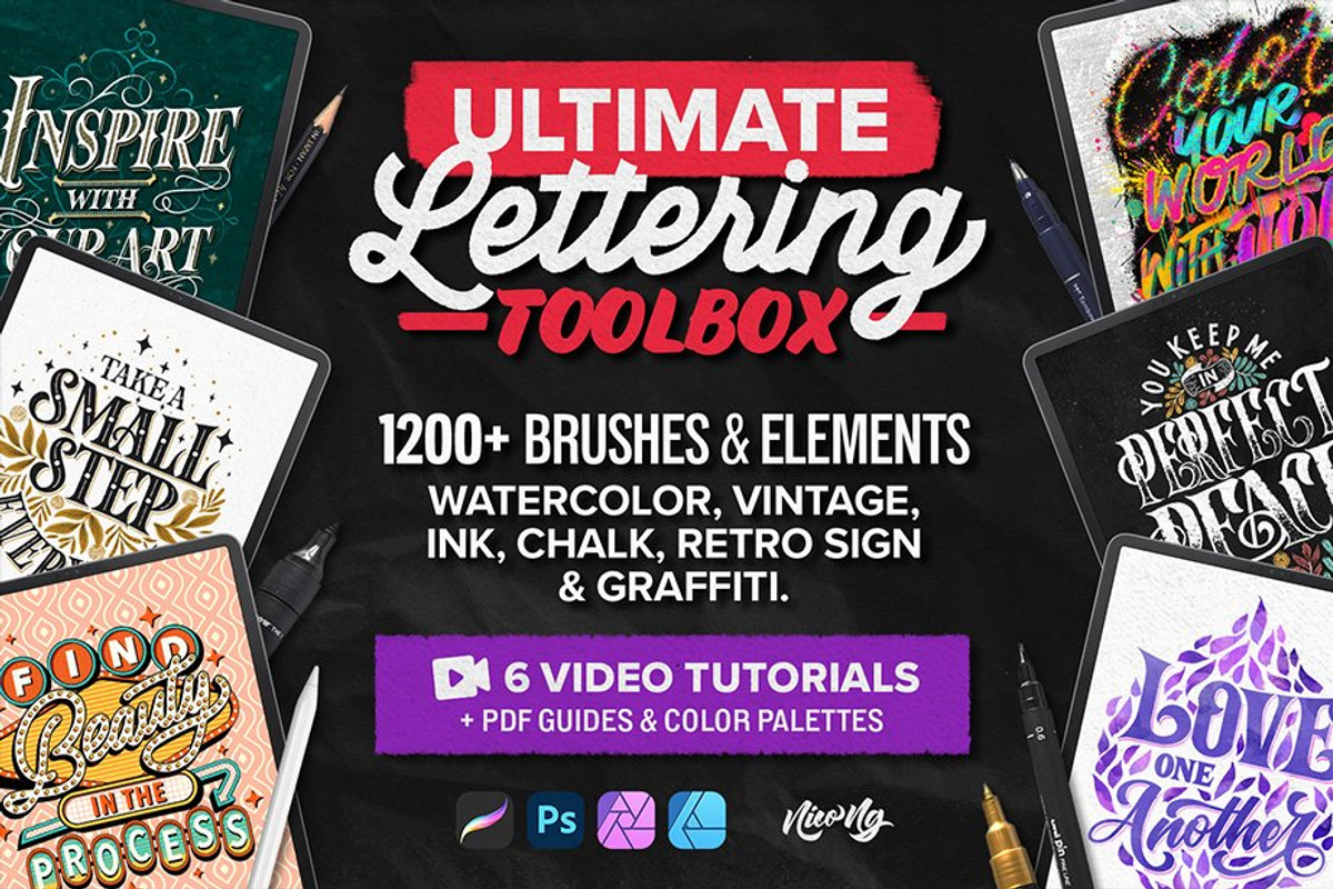 Chalk Lettering Brush Toolbox, a Brush Add-On by Nico-Ng (Photo 17 of 18)