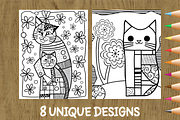 Patchwork Cat Portrait Coloring Page, an Animal Illustration by Coco Bloom (Thumbnail 2 of 4)