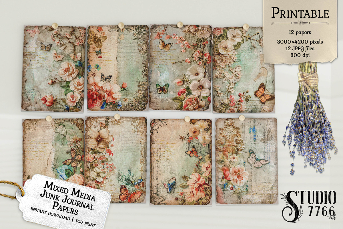 Mixed Media Junk Journal Papers, an Illustration by Studio 7766 (Photo 2 of 3)