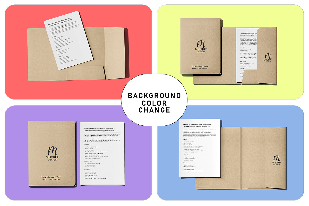 A4 Presentation Folder & Mockup, an Advertising Mockup by pixelmock (Photo 8 of 17)
