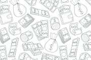 Line illustrations on theme of cash, a Finance Illustration by Tati_Kli (Thumbnail 2 of 4)