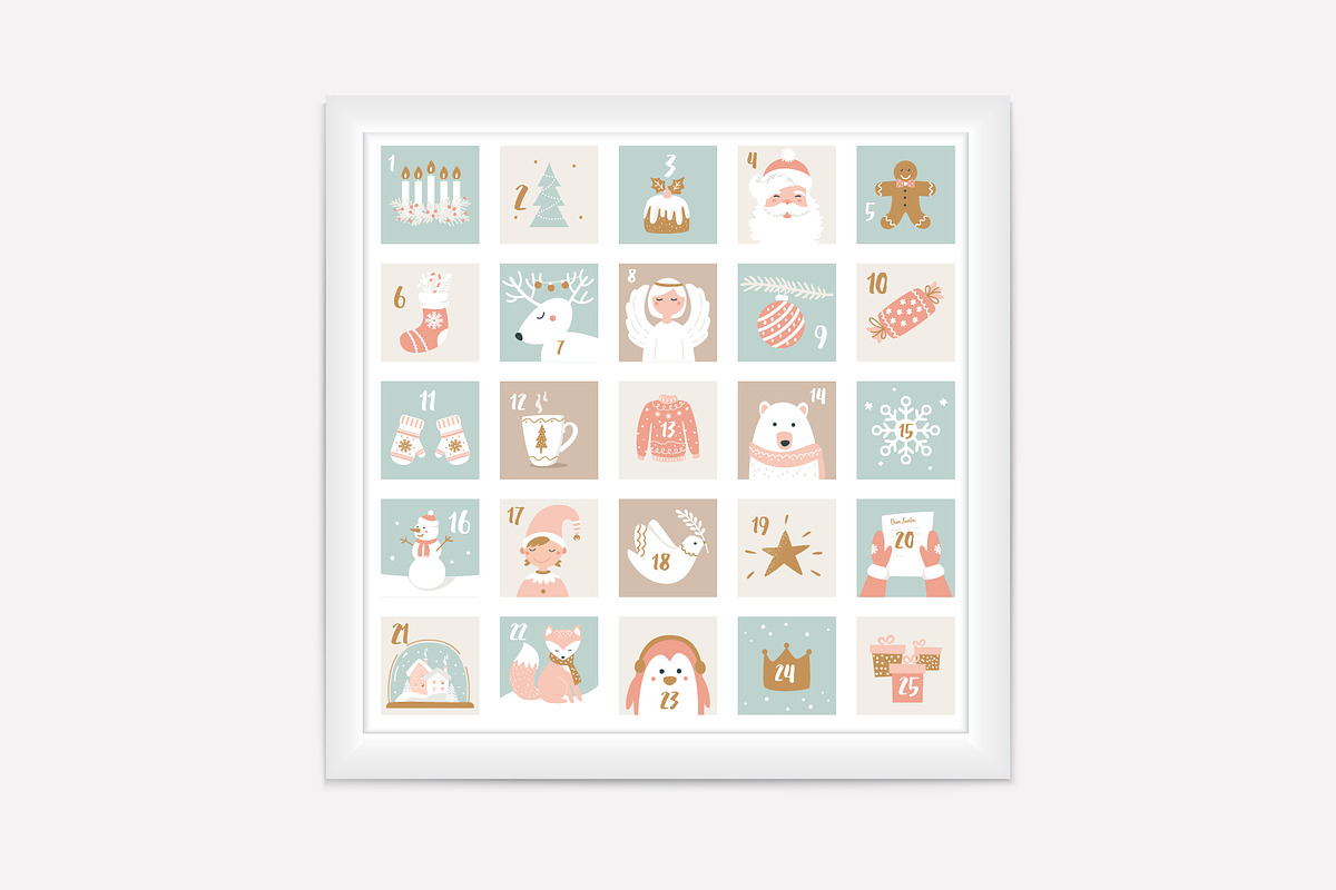 Christmas Advent Calendar Cards, a Graphic by Julia Batsheva (Photo 1 of 2)
