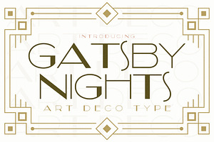 Gatsby Nights - Art Deco Typeface, a Sans Serif Font by HipFonts