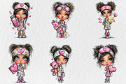 Whimsical Valentine Nurse Girls Clip, a Seasonal Illustration by Rose Art (Thumbnail 3 of 7)
