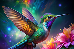Vibrant Hummingbird Print