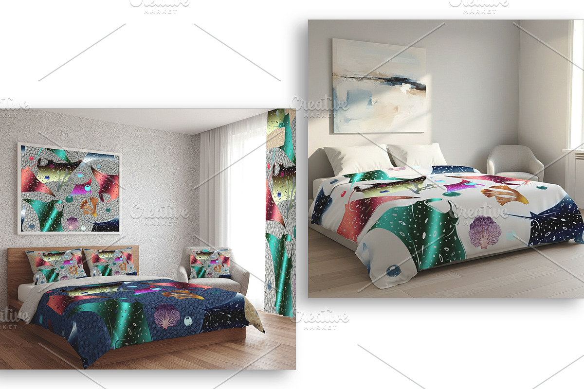 Vibrant Manta Rays | Art & Patterns, a Pattern Graphic by mavicfe (Photo 7 of 16)