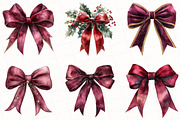 Christmas Bow Clipart, an Illustration by OK Design (Thumbnail 5 of 5)