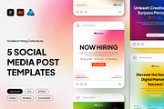 Gradient Hiring Social Media Post, a Social Media Template by madebynoval (Thumbnail 1 of 4)