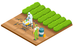 Isometric agricultural drone, an Illustration by Golden Sikorka
