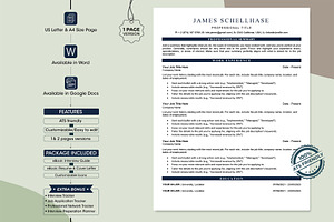Modern ATS Resume Template in word