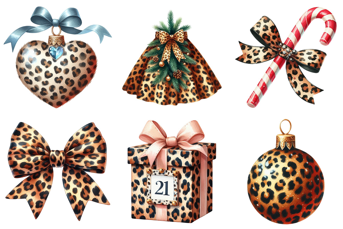 Watercolor Leopard Print Christmas, an Illustration by Daily.Designs (Photo 5 of 5)