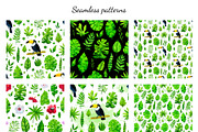 Watercolor tropical leaves, a Background Graphic by MarBom (Thumbnail 5 of 6)