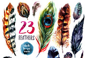 Watercolor Boho Feather DIY, a Decorative Illustration by Inna Sinano (Thumbnail 2 of 5)
