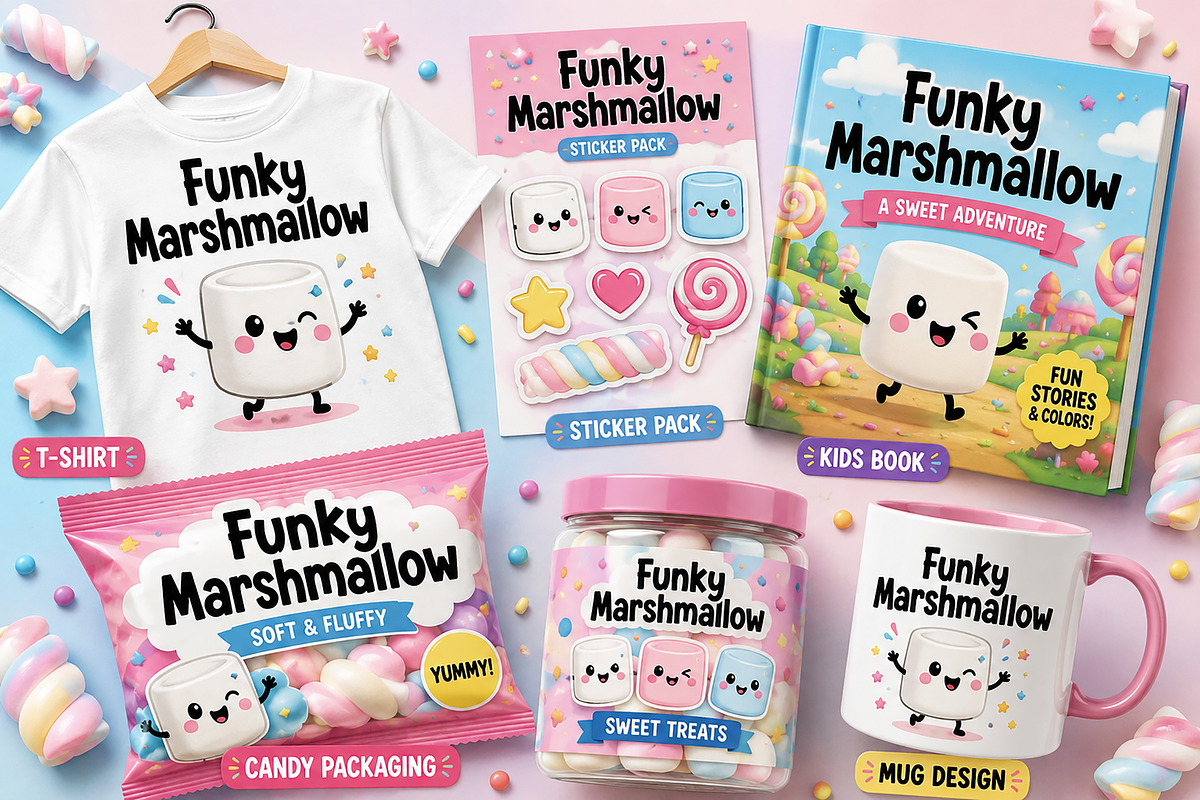 Funky Marshmallow, a Sans Serif Font by Wow Magic (Photo 4 of 4)