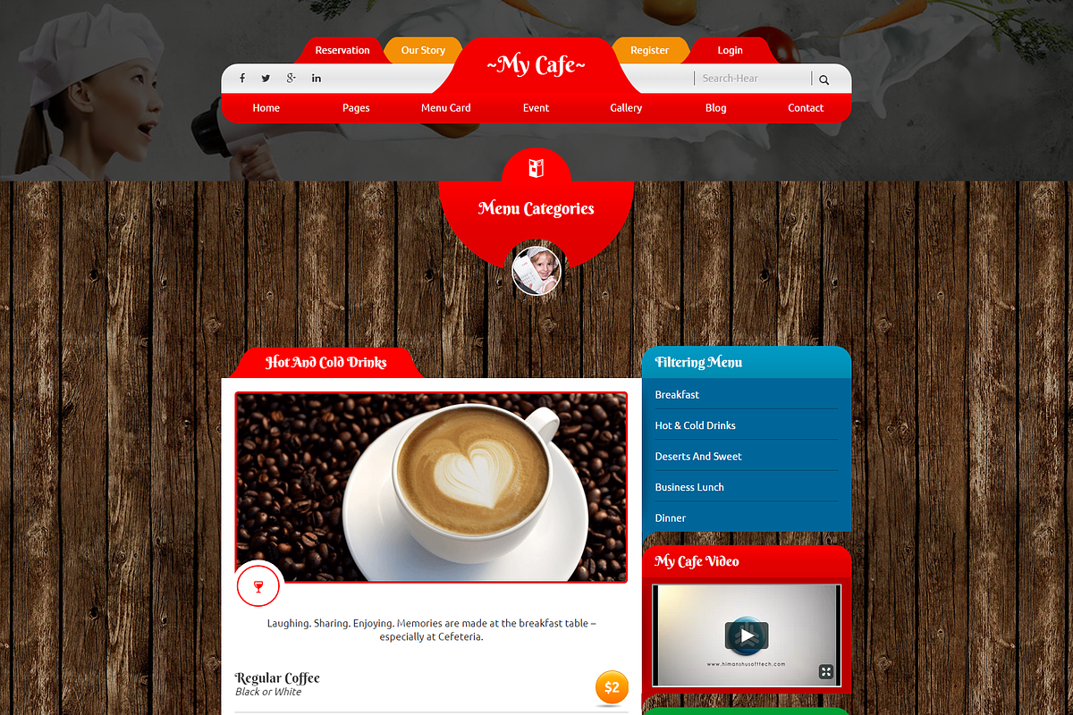 My Cafe Premium Restaurant HTML, a Websites & App Template by hsoft (Photo 4 of 5)