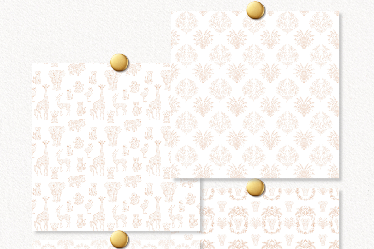 Toile Safari Animals Beige, an Animal Illustration by Invite to Clipart (Photo 12 of 14)