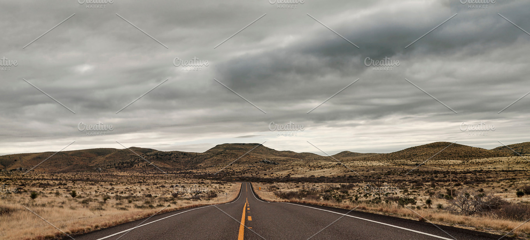 Panoramic Shot Of A Road Mountains