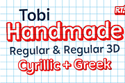 Tobi Hanmade Regular & Regular 3D, a Handwritten Font by Rodrigo Typo (Thumbnail 1 of 5)