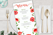 Poppy Flower Watercolor Wedding Set, an Invitation Template by Love Design (Thumbnail 7 of 14)