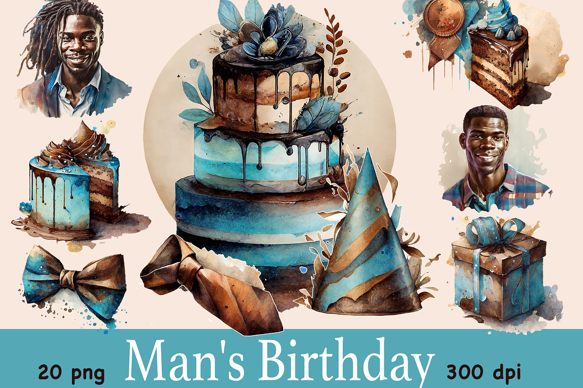 Happy Birthday Clipart, a Person Illustration by GlamArtZhanna (Photo 1 of 5)