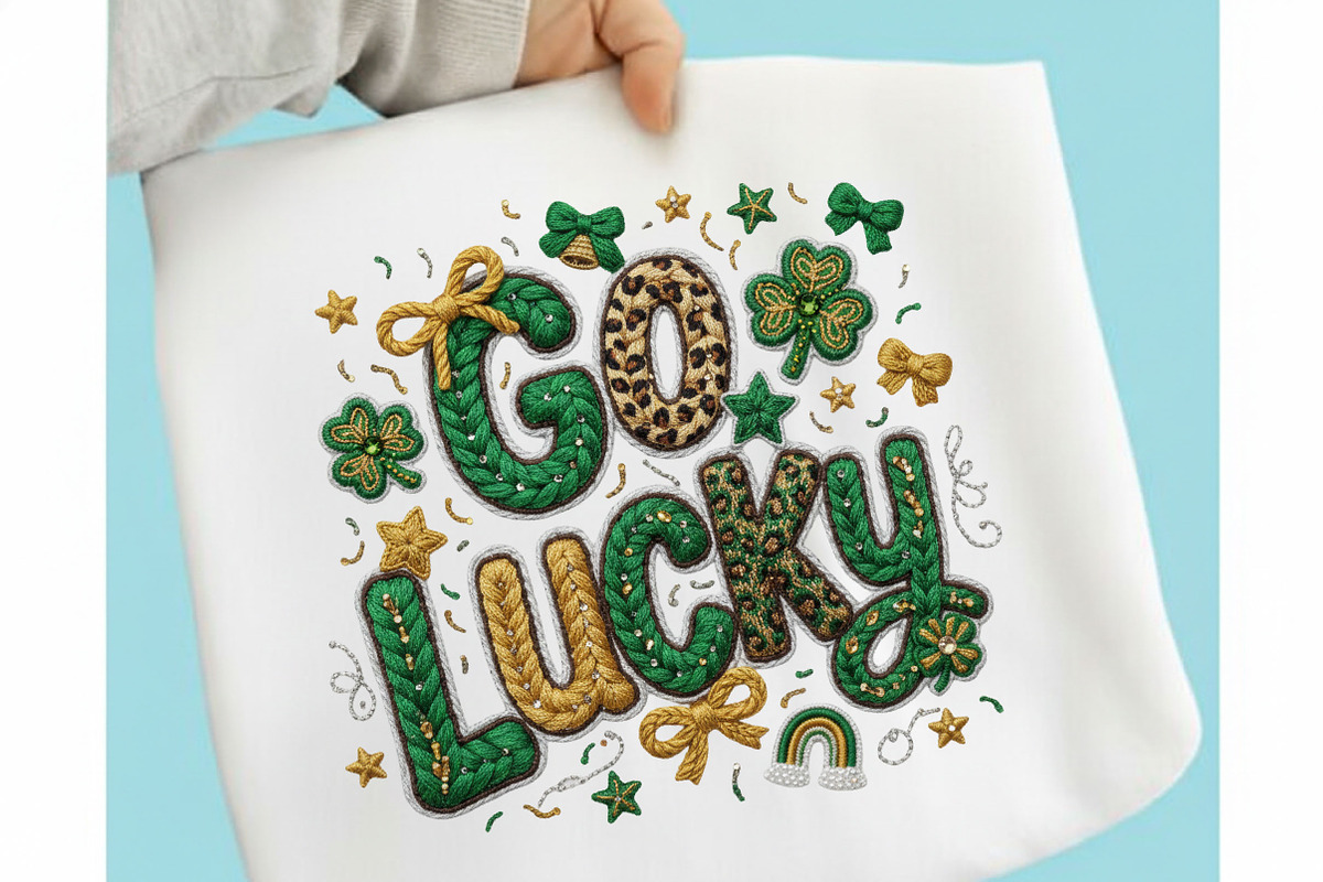 St Patricks Png Faux Yarn Go Lucky, an Illustration by Designking (Photo 1 of 6)