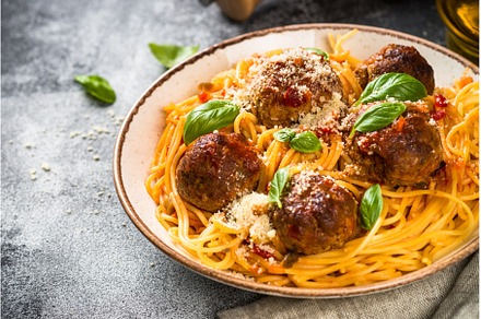 Pasta with Meatballs in tomato sauce, a Food & Drink Photo by Nadia-nb