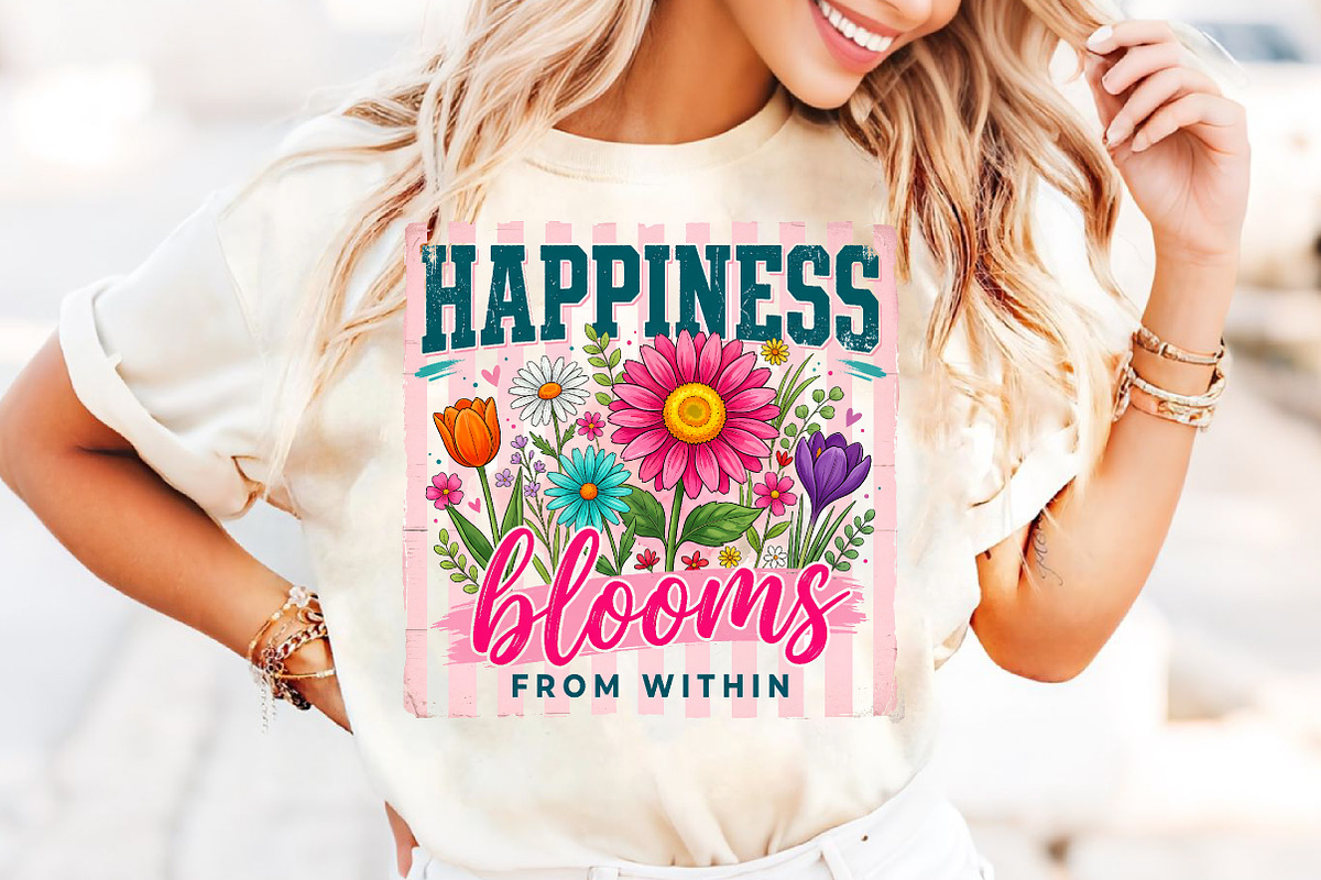 Positive Boho Floral Quote PNG, an Illustration by CreationArt (Photo 4 of 9)