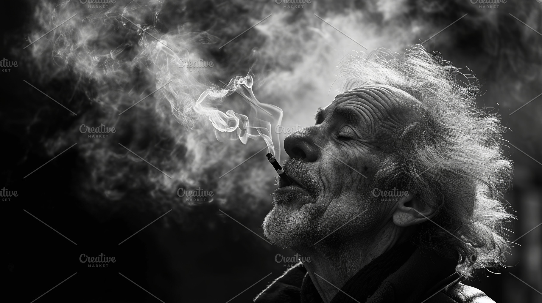 Black white Portrait of an elder Man, a Person Photo by Hamza067