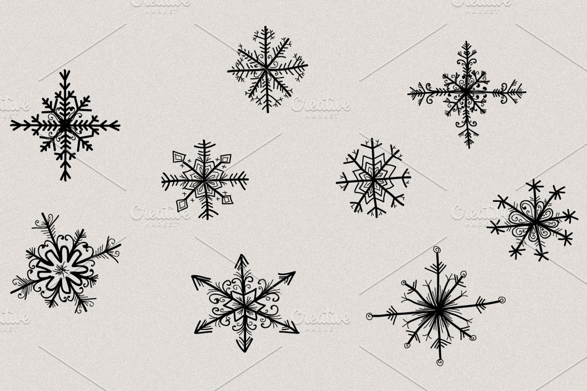 Snowflakes - Hand Drawn Stylized preview 2